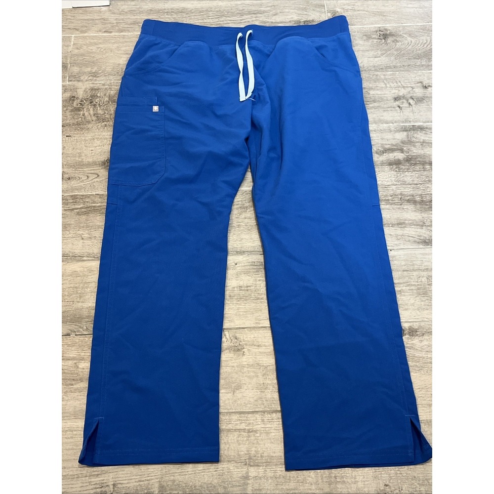 FIGS Kade Cargo Scrub Pants Womens Sz XL Blue Straight Leg T21004